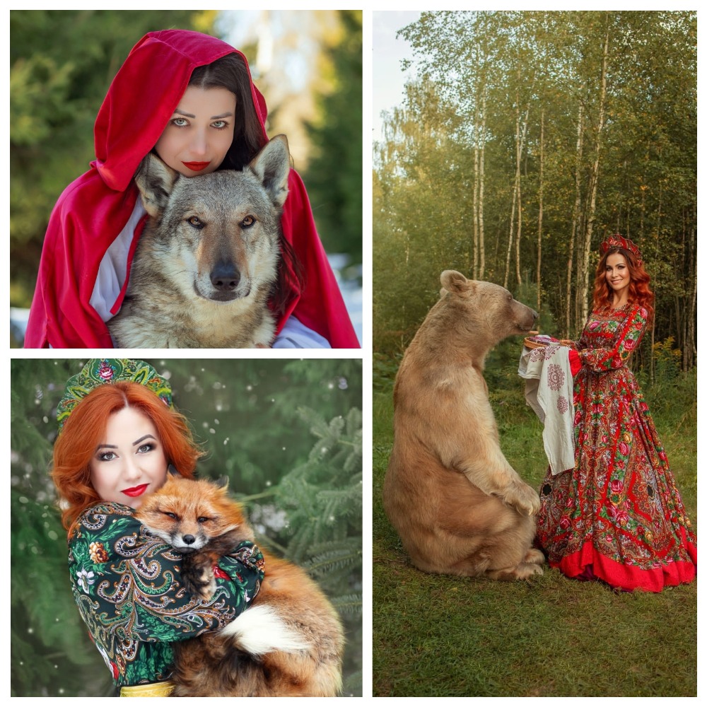Девушка в красном плаще с чехословацким влчаком — фотосессия Красная Шапочка в зимнем лесу под Москвой
